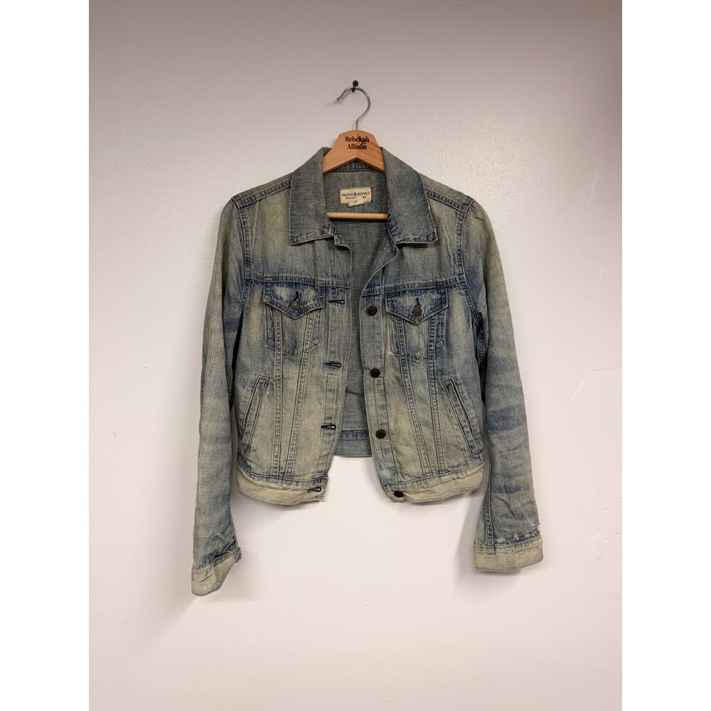 Ralph Lauren Denim & Supply Western Denim Jacket Bandana SZ SMALL Distressed EUC - Picture 3 of 10